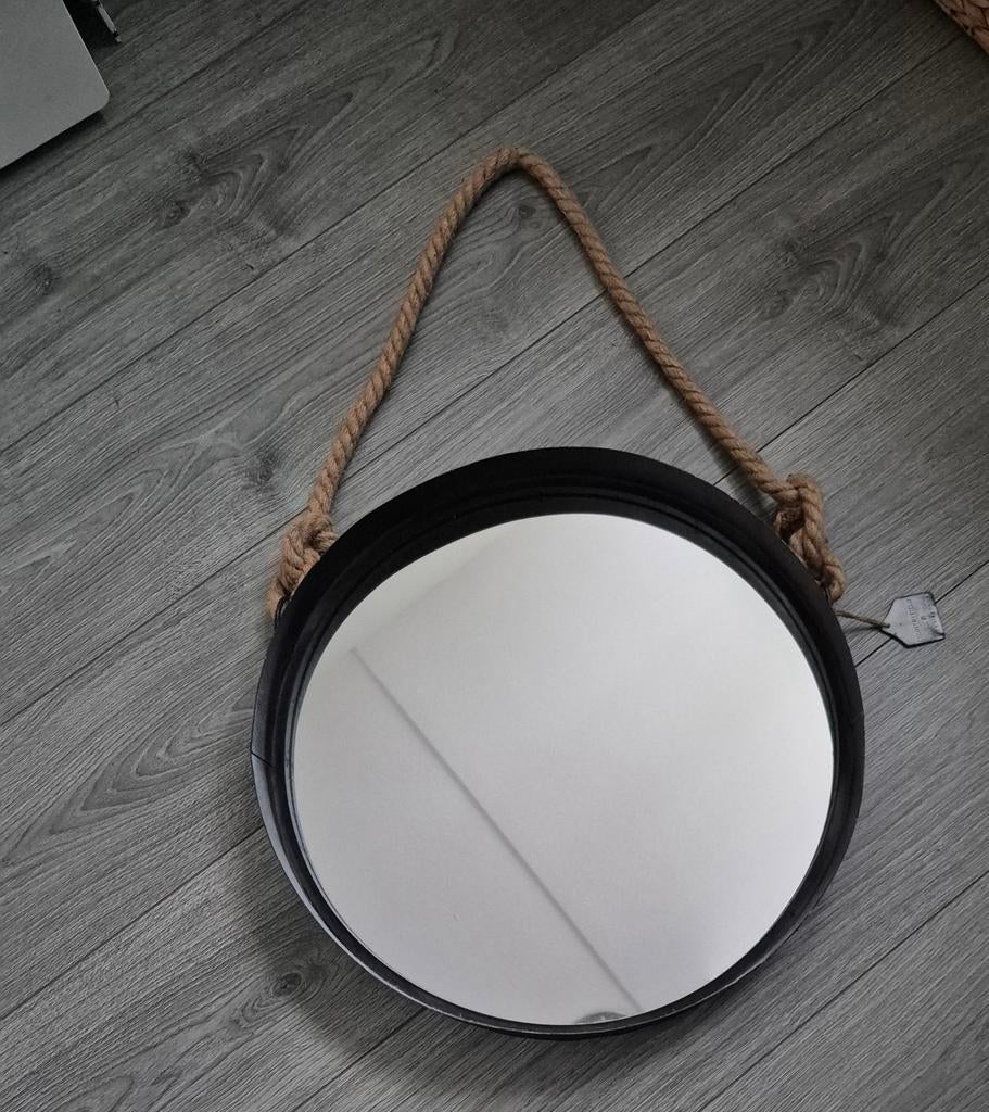 Countryfield spiegel - robuust - touw, Minder dan 50 cm, Rond, Ophalen of Verzenden, Zo goed als nieuw