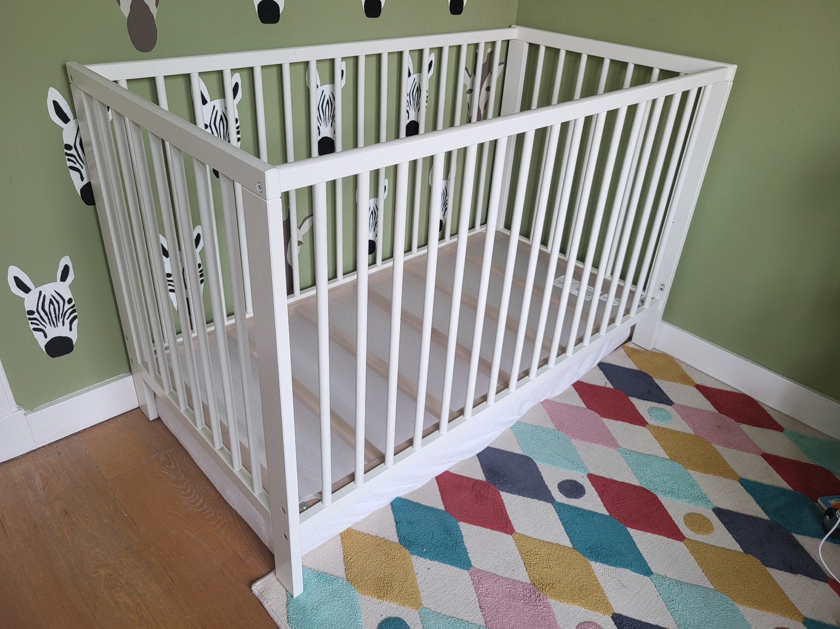 IKEA GULLIVER Babybedje Wit 60x120, Ophalen, Zo goed als nieuw, Ledikant