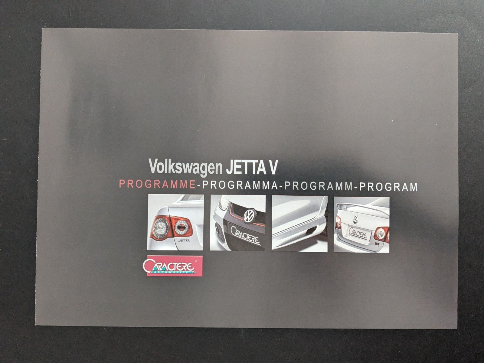 Brochure "VOLKSWAGEN Jetta V Caractere Programma", Ophalen of Verzenden, Zo goed als nieuw, Volkswagen