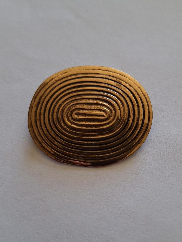 Vintage broche gemaakt door Einvind Hillestad, Noorwegen, Ophalen of Verzenden, Gebruikt, Brons