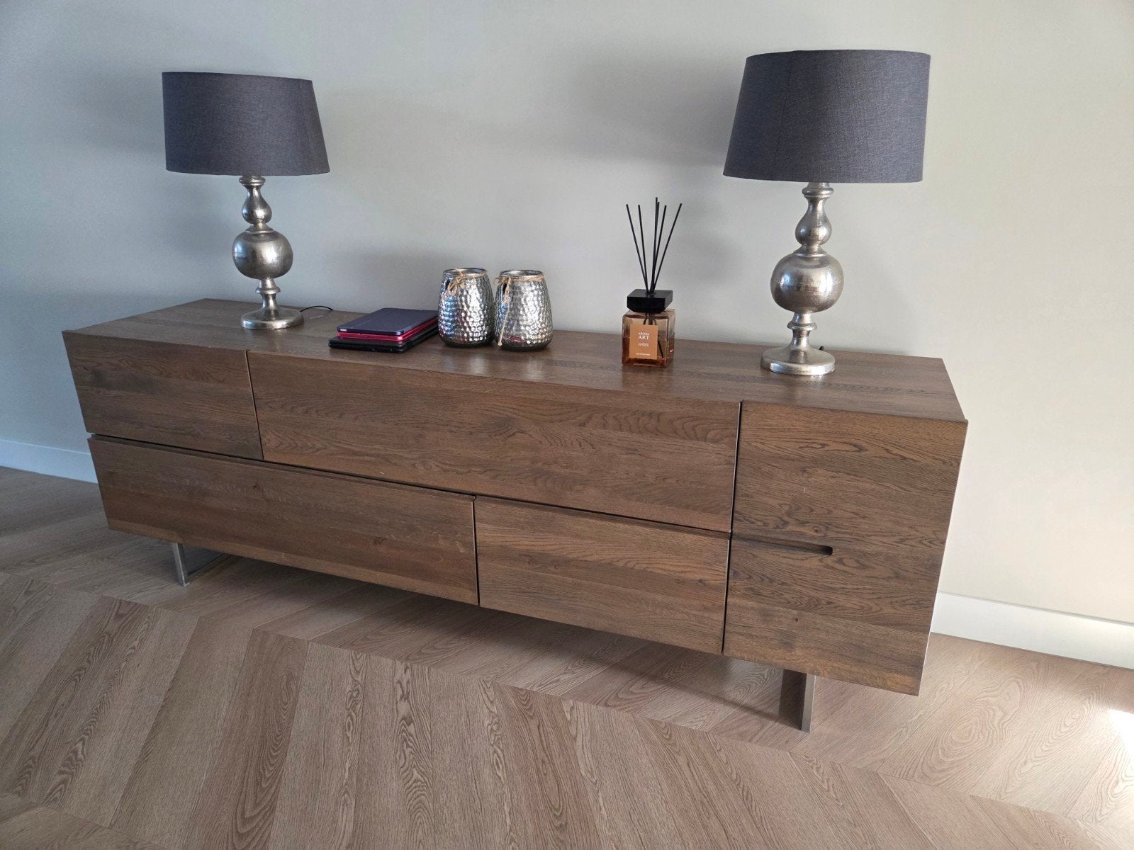 Massief eiken dressoir Goossens, Ophalen, Met lade(s), Eikenhout, Zo goed als nieuw