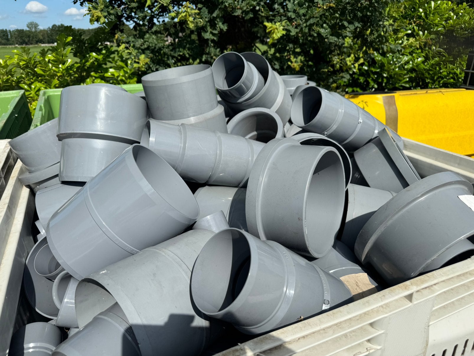 Pvc koppelstukken en buis, Bochten, Pvc, Ophalen of Verzenden, Zo goed als nieuw
