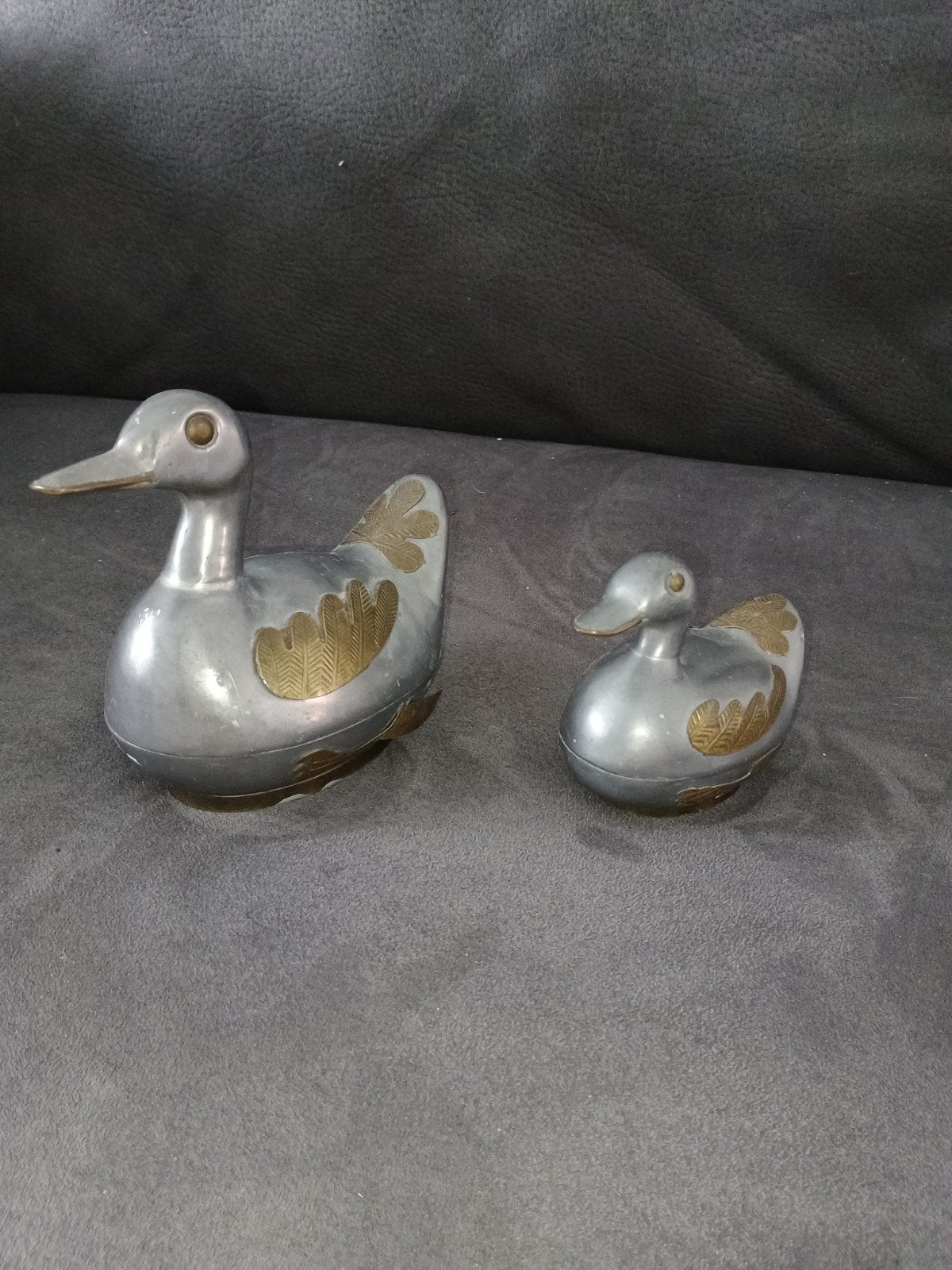 Set van 4 vintage metalen eenden en schaaltjes, Ophalen
