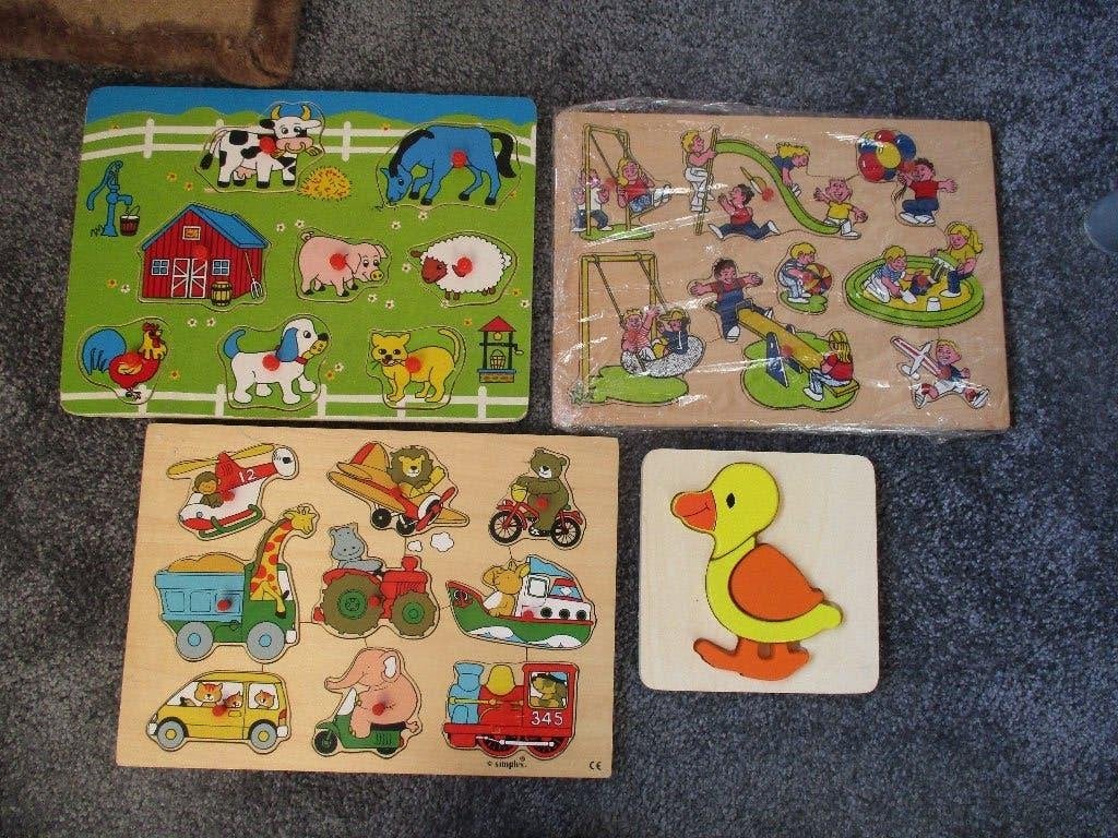 8 houten puzzels, Gebruikt, Ophalen of Verzenden, Van hout, Minder dan 10 stukjes