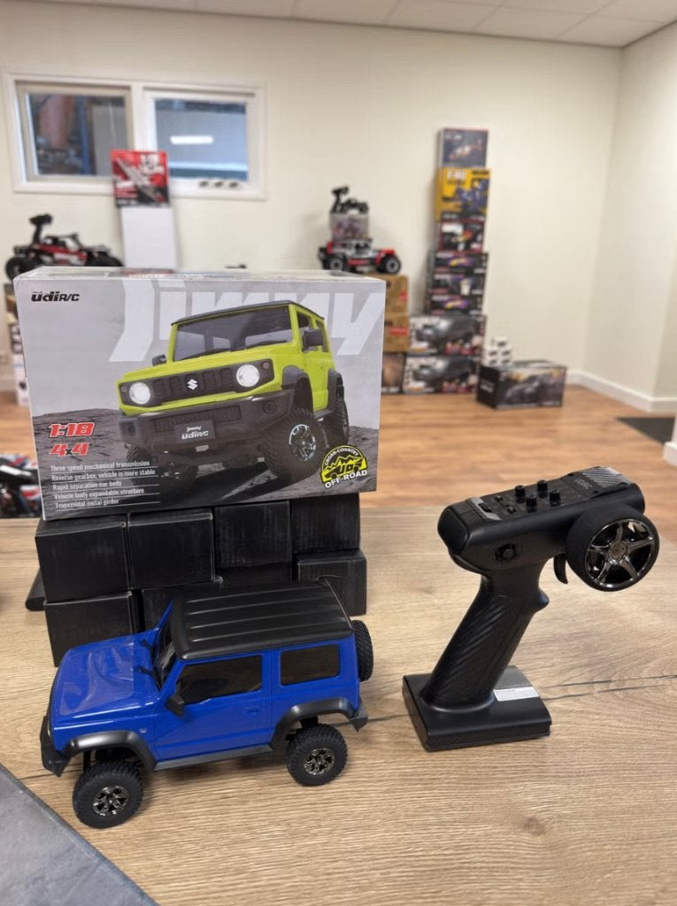 UDI R/C Crawler Suzuki Jimny 1/18 blauw incl accu en lader, Ophalen, ., Auto offroad, .