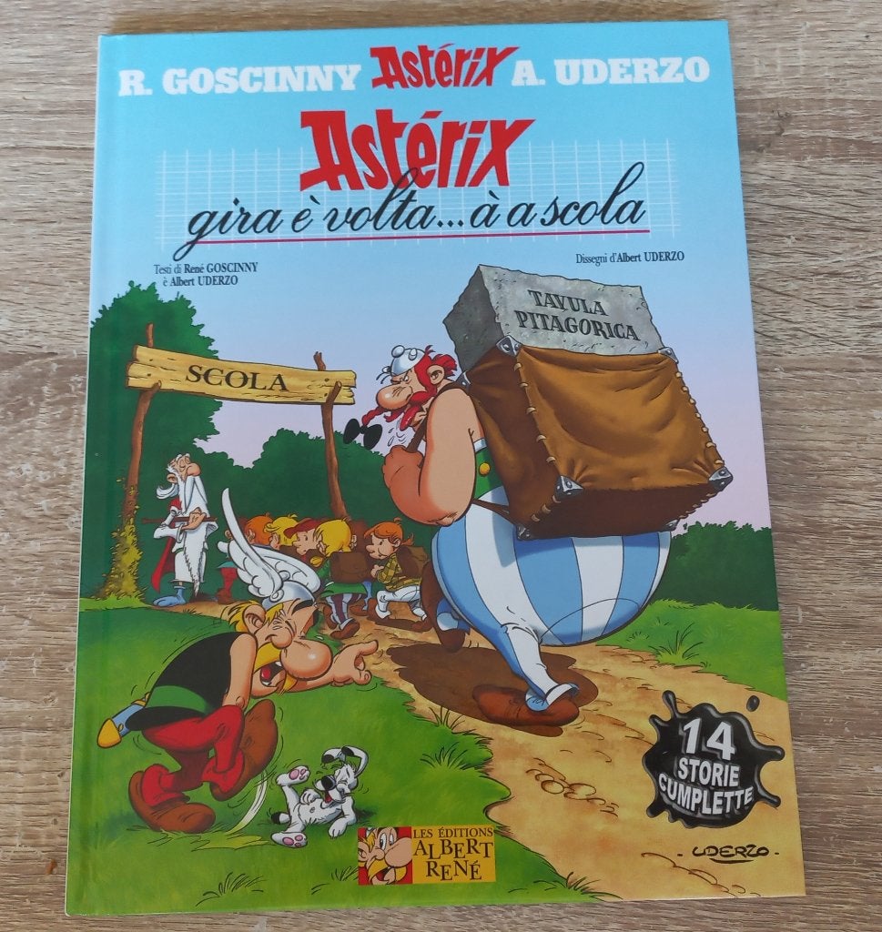 Asterix gira è volta...à a scola (pretpakket, Corsicaans), Eén stripboek, Ophalen of Verzenden, Zo goed als nieuw, Goscinny & Uderzo