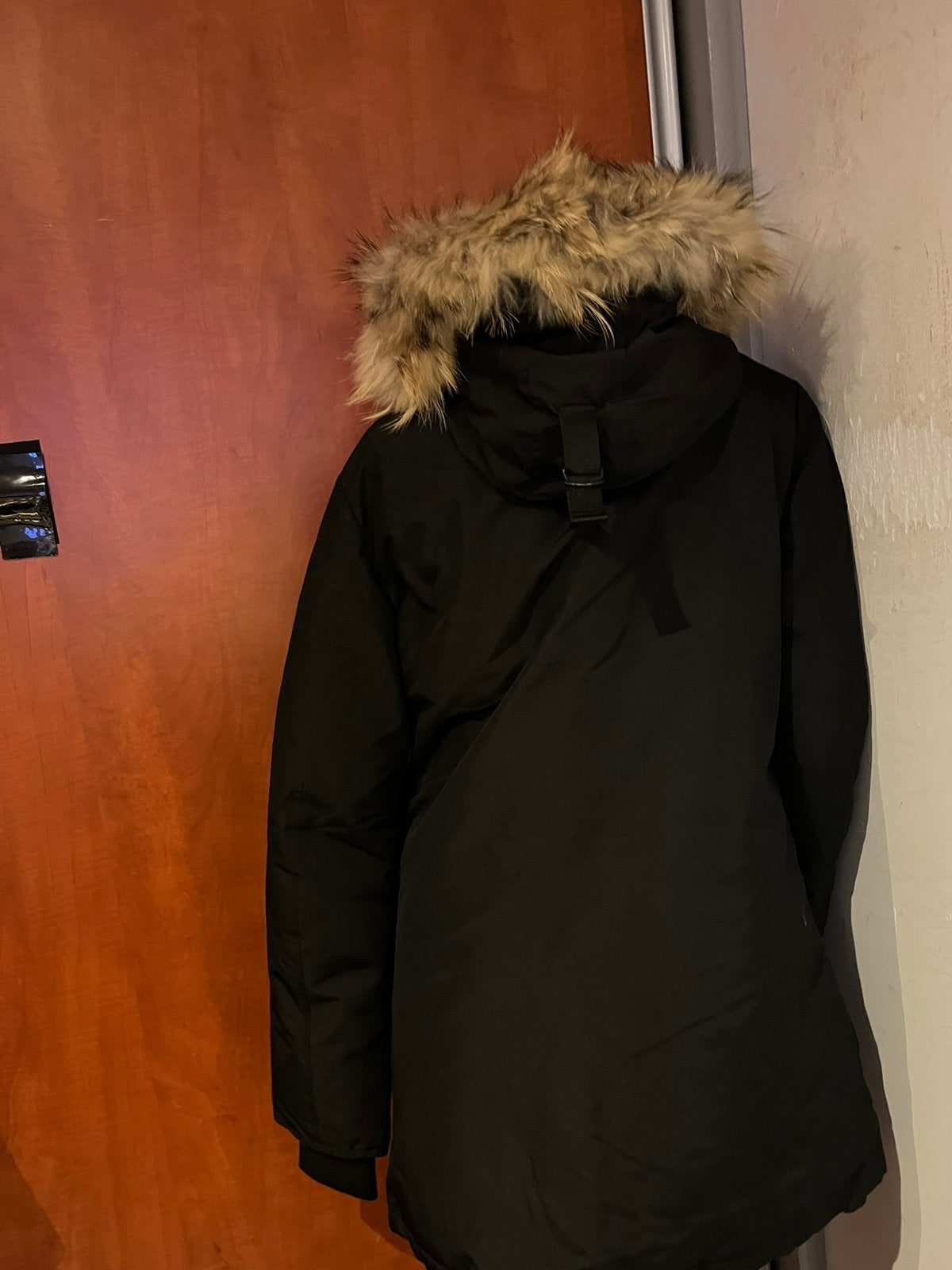 Airforce parka met capuchon mooie bontkraag L origineel zgan, G, Airforce, Zwart, Maat 42/44 (L)