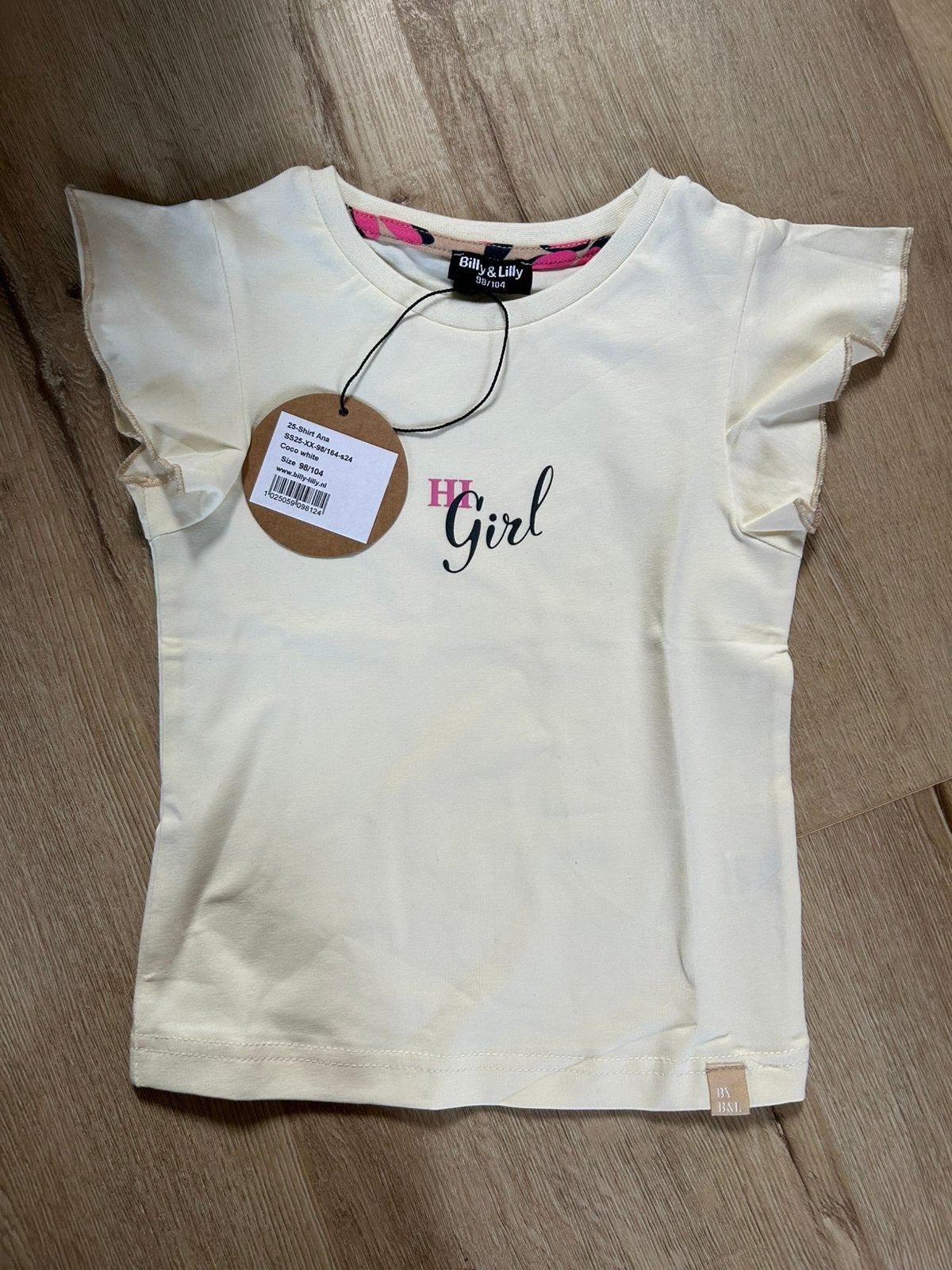 Shirt van Billy & Lilly (Ana coco white) - maat 98/104, Kinderen en Baby's, Kinderkleding | Maat 98, Ophalen of Verzenden, Nieuw