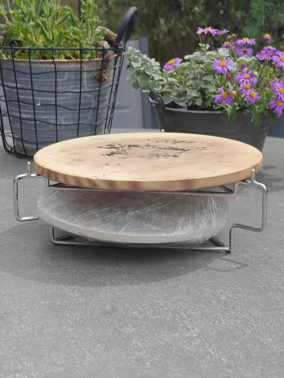 Pizzasteen Cadac 25cm met Diffuser (20cm), Ophalen, Zo goed als nieuw, Cadac