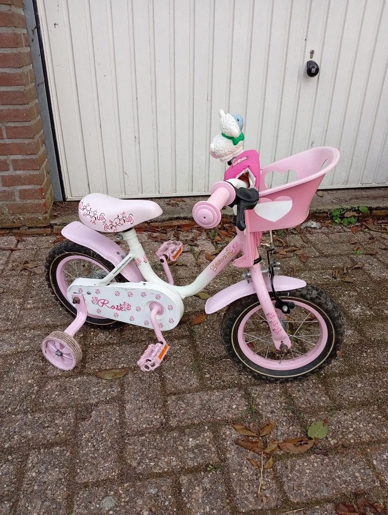 Kinderfiets roze, Ophalen, Gebruikt, Minder dan 16 inch, Zijwieltjes