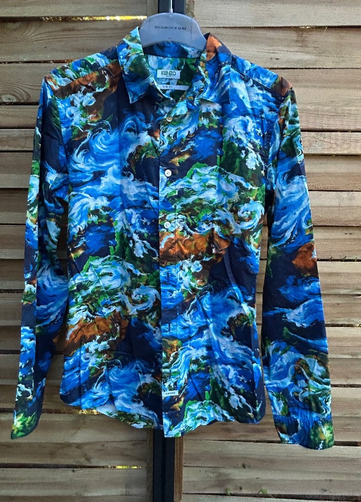 Erg mooi hemd van KENZO , Maat 39, Kleding | Heren, Overhemden, Zo goed als nieuw, Kenzo, Blauw, Halswijdte 39/40 (M)