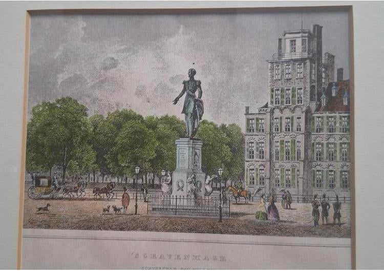 Antieke Prent Willem II ingelijst, 36 cm, 38 cm, Ophalen of Verzenden, Zo goed als nieuw