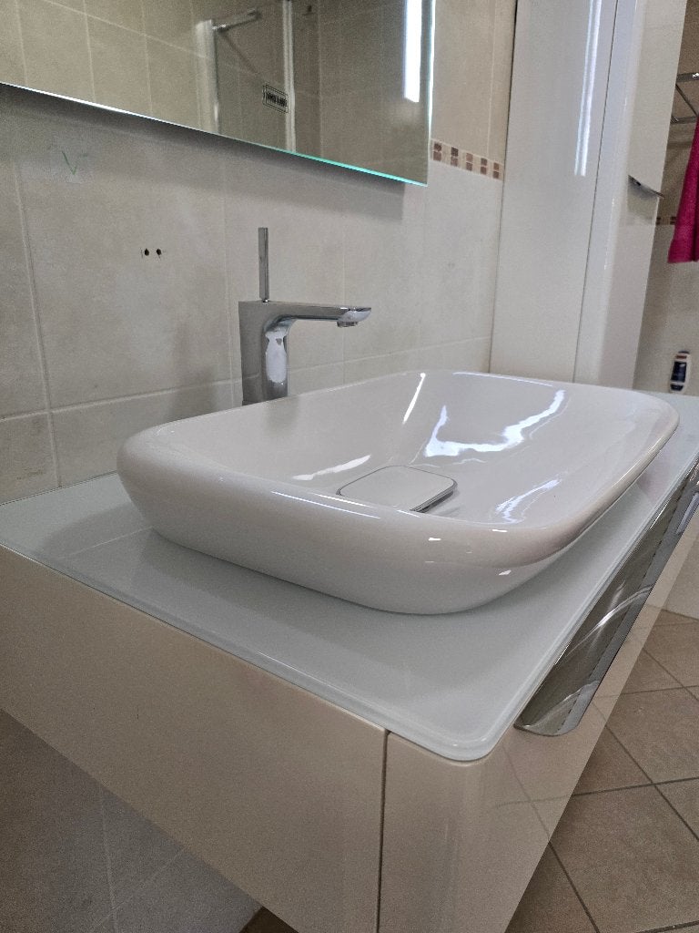 Keramag luxe badmeubelset glans wit compleet showmodel!, Ophalen, 100 tot 150 cm, 1 of 2 laden, Nieuw