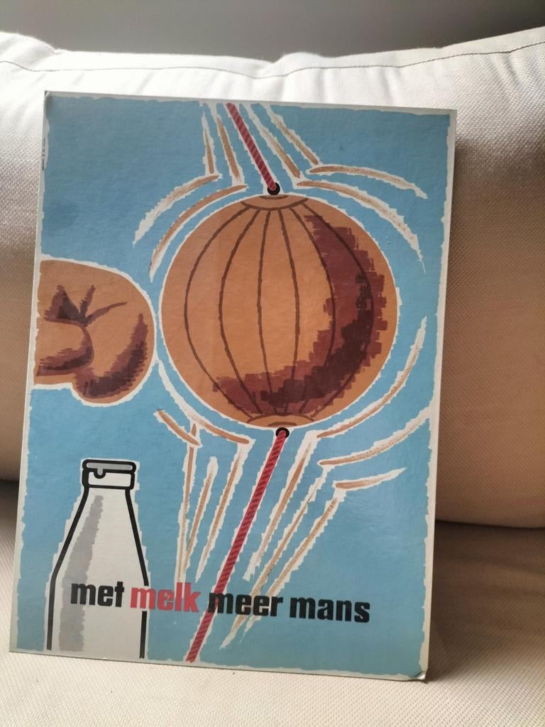 Uniek! Origineel Kartonnen Winkeldisplay "Met Melk Meer Mans, Ophalen of Verzenden, Reclamebord