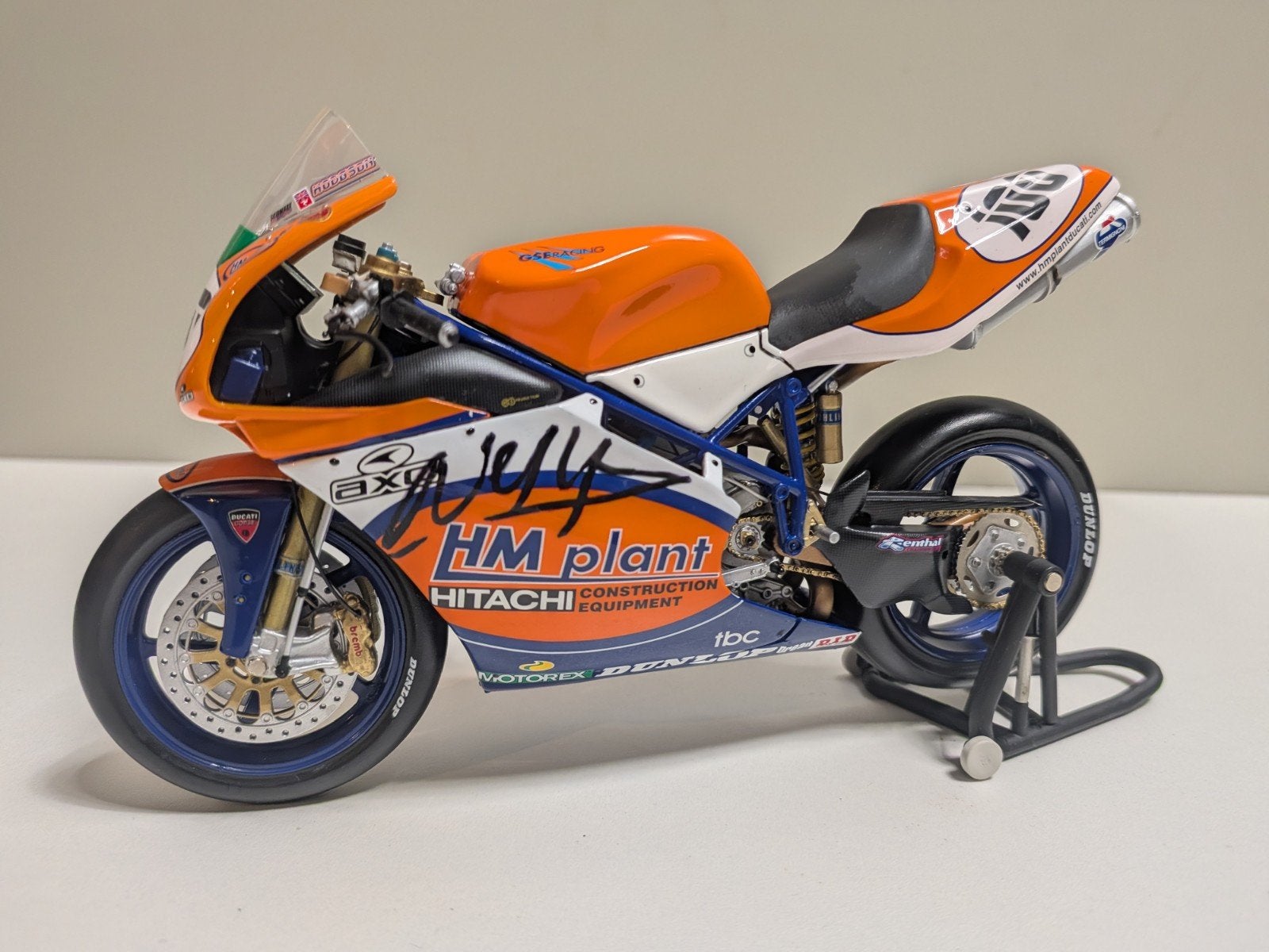 Minichamps: Ducati 998 F01 - Neil Hodgson - handtekening, Ophalen of Verzenden, Zo goed als nieuw, 1:9 t/m 1:12, Motor
