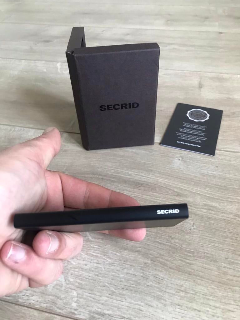 Secrid wallet zwart met logo portemonnee pasjeshouder pasjes, Ophalen of Verzenden