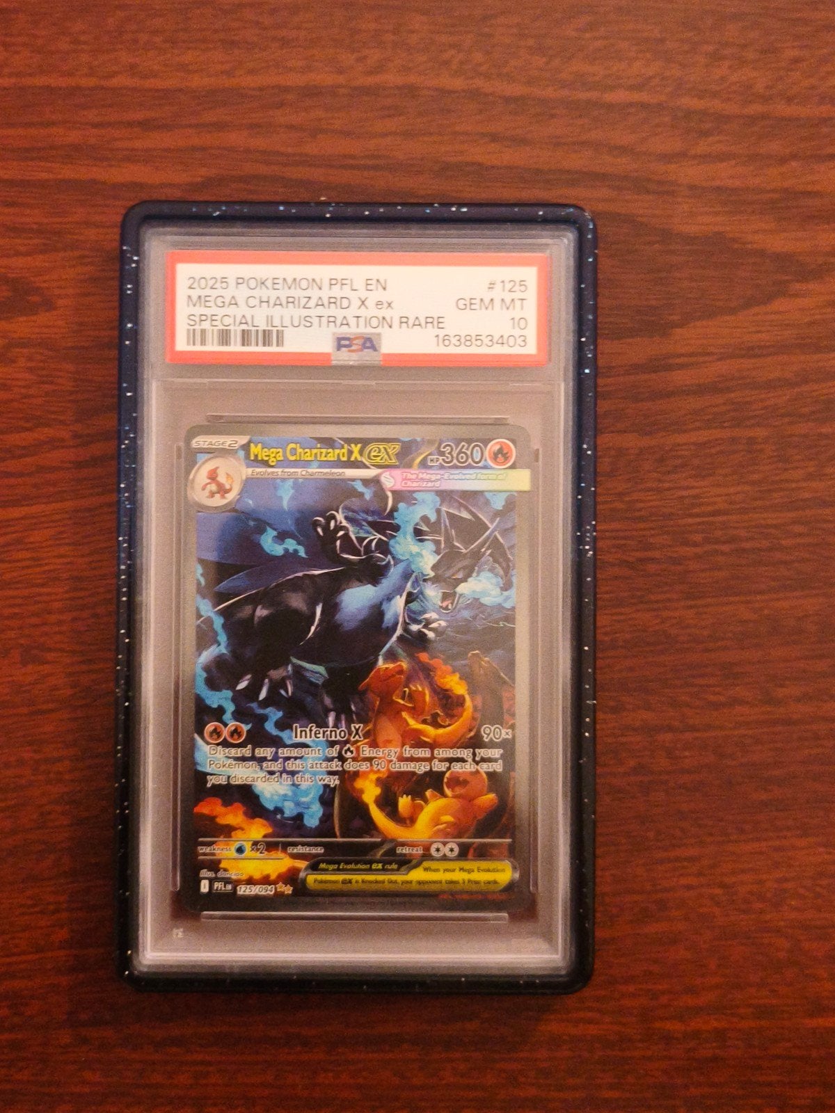 Mega Charizard X 125 Phantasmol Flames PSA 10, Ophalen of Verzenden, Zo goed als nieuw
