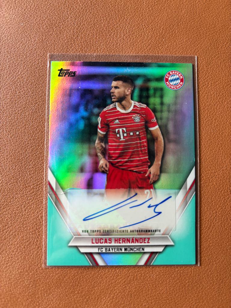 Lucas Hernandez Topps Bundesliga auto 1/10 first print, Verzamelen, Sportartikelen en Voetbal, Zo goed als nieuw, Spelerskaart