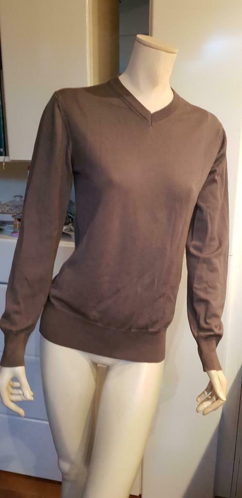 trui Hugo Boss heel fijn merino wol mosgroen v-hals L, Maat 52/54 (L), Bruin, Verzenden, Nieuw