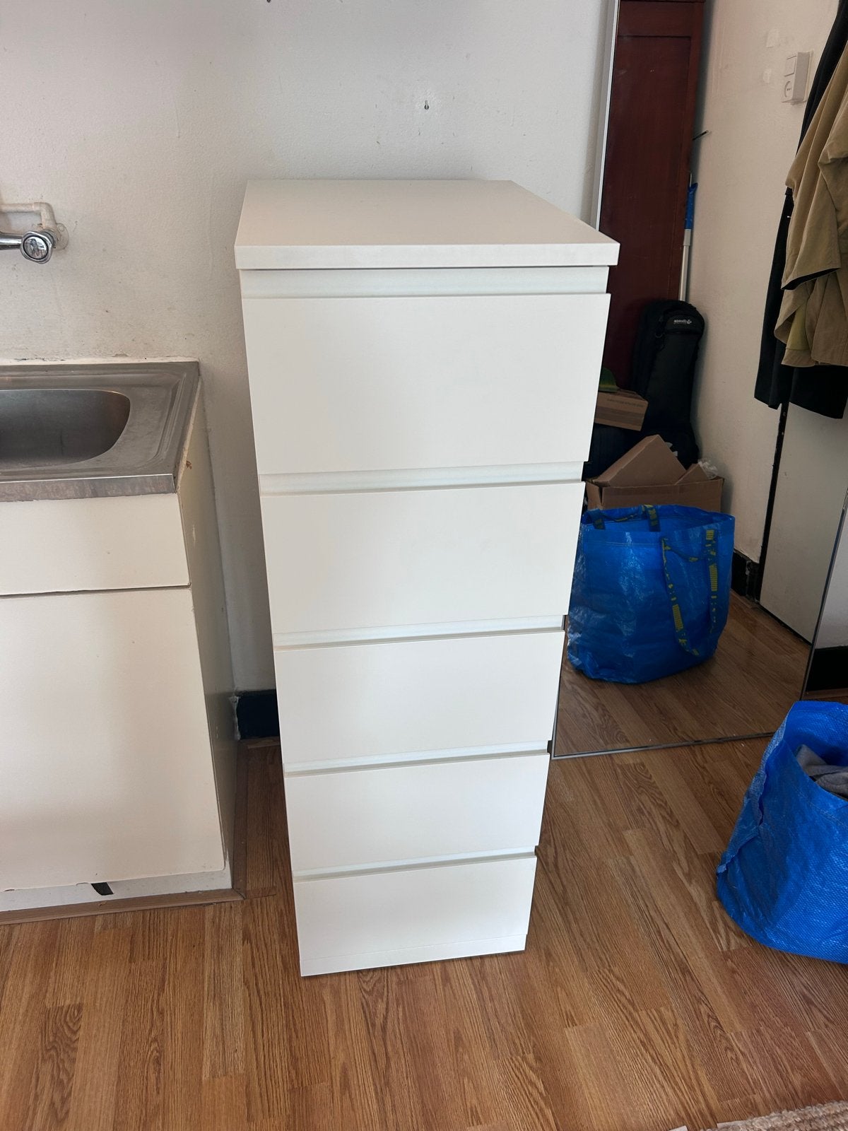 Zo goed als nieuwe IKEA STORKLINTA ladekast, 2 maanden oud, Ophalen, Minder dan 50 cm, 5 laden of meer, 100 tot 150 cm