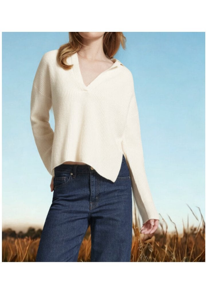Stefanel wollen pullover met reverskraag in offwhite nieuw, Kleding | Dames, Beige, Nieuw, Ophalen of Verzenden, Maat 36 (S)
