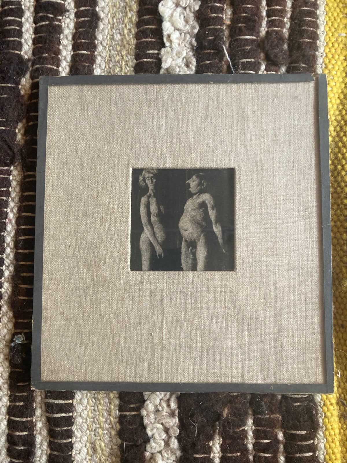 Kunstwerk 'Het aanzoek' uit 1937 - 21x22 cm, Antiek en Kunst, Ophalen, Overige typen, Overige technieken, Ingelijst