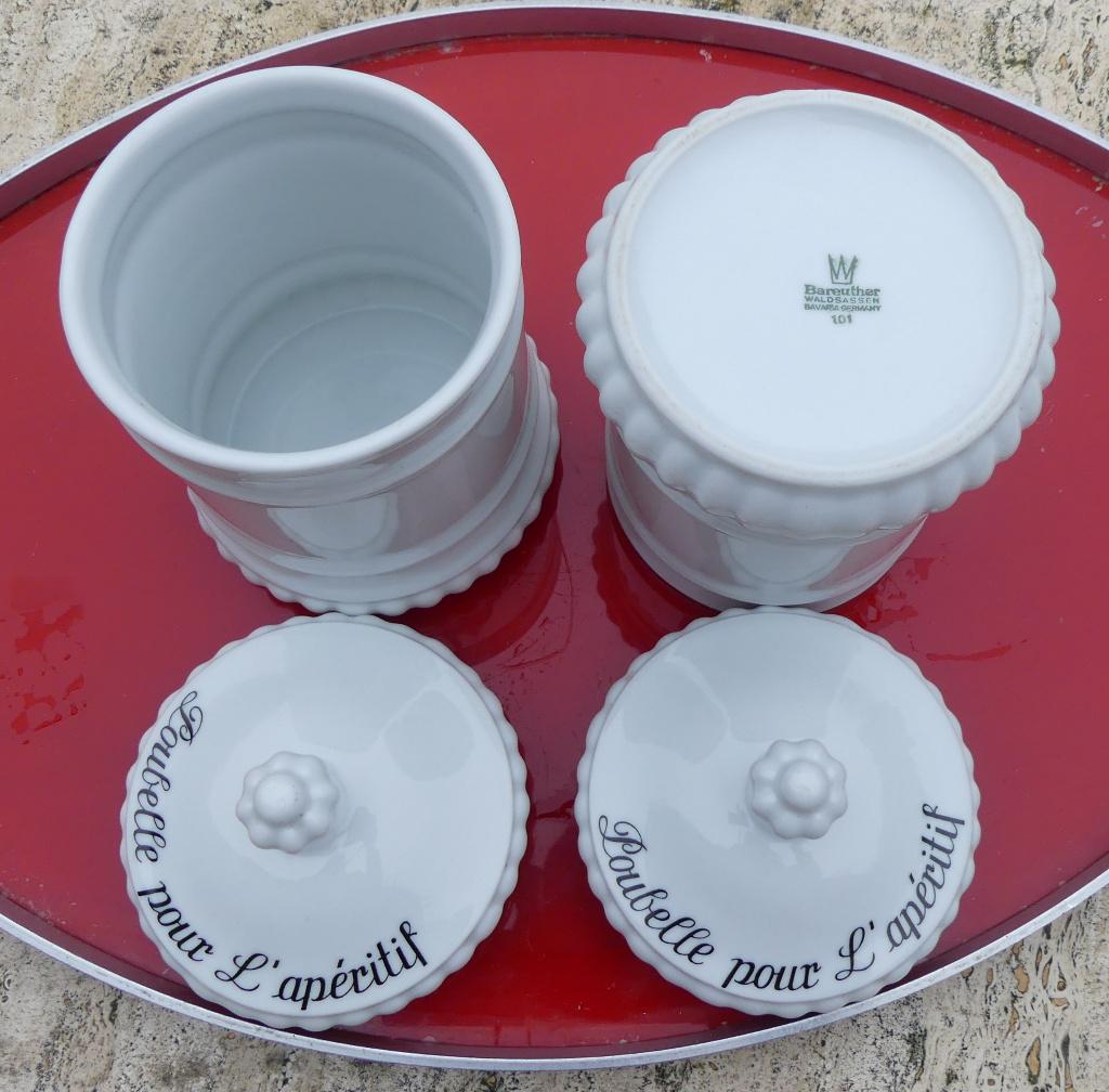 Bareuther 2 x POUBELLE POUR L' APERITIF Tafel Afval Pot, Huis en Inrichting, Keuken | Servies, Overige typen, Nieuw, Ophalen of Verzenden