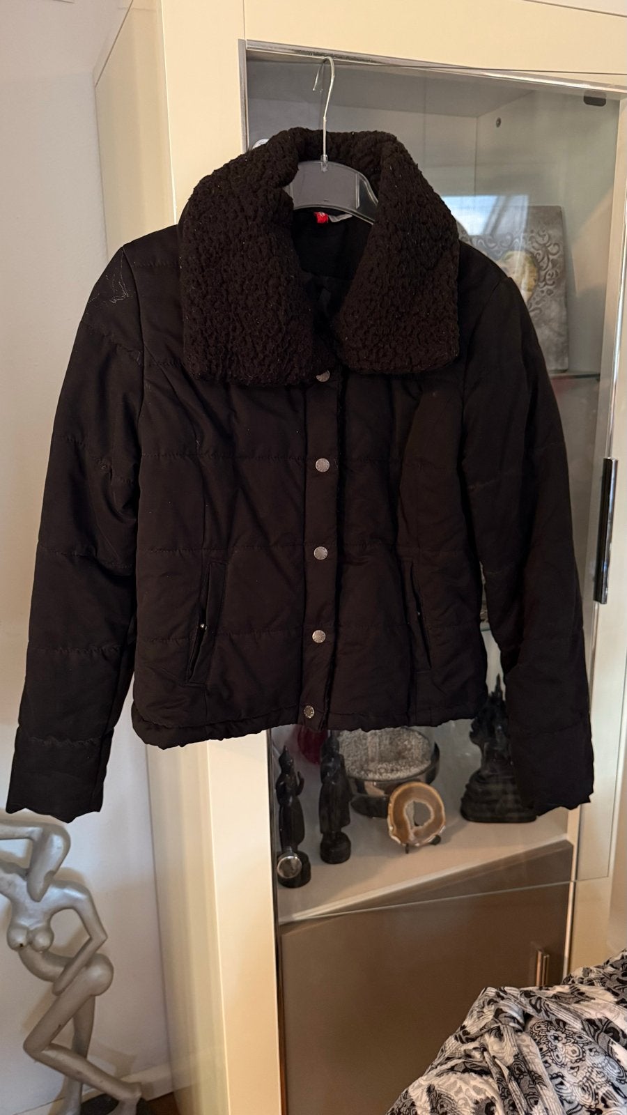 Zwart H&M Jack met Teddy Kraag - Maat 38, Ophalen of Verzenden, Zo goed als nieuw, Maat 38/40 (M), Zwart