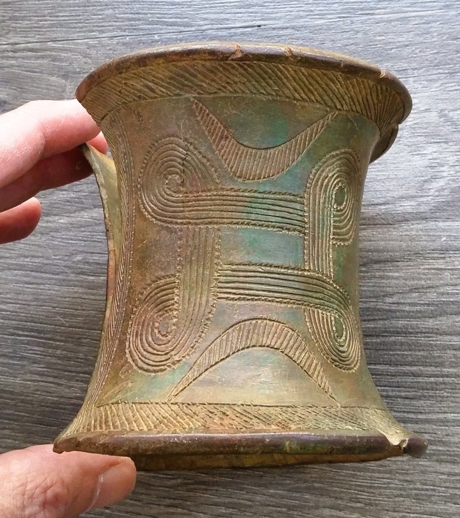 Omstreeks1930-1950 Bronzen Bovenarm Armband Fang Stam Afrika, Antiek en Kunst, Antiek | Koper en Brons, Ophalen of Verzenden, Brons