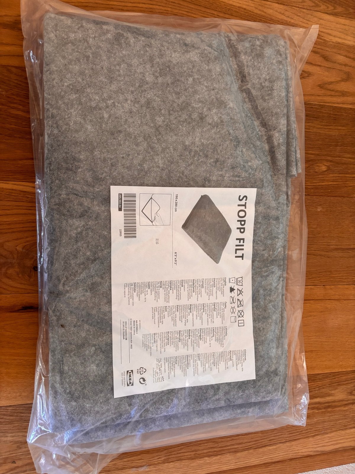 IKEA STOPP FILT Antislip Onderkleed 190x280 cm, 150 tot 200 cm, Ophalen of Verzenden, Grijs, Rechthoekig
