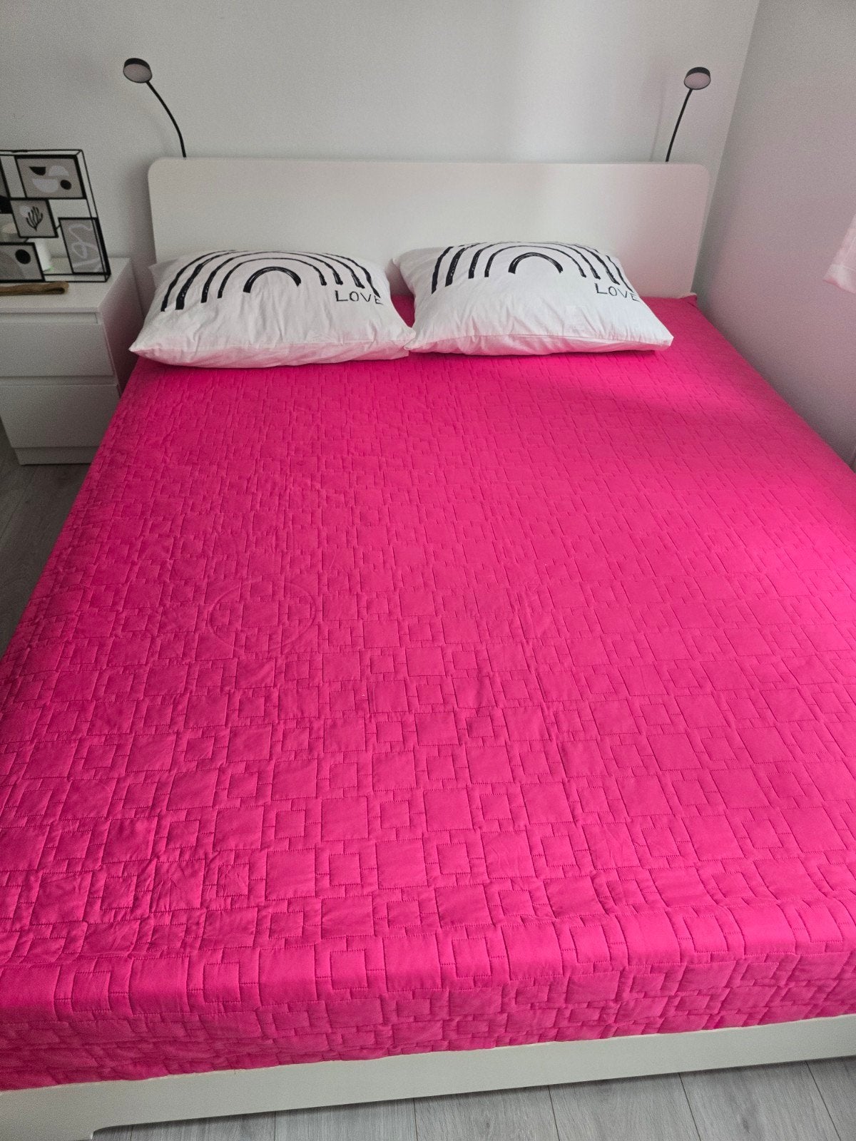 ikea 160x200 bed with mattress, Overige materialen, Wit, Tweepersoons, Ophalen of Verzenden