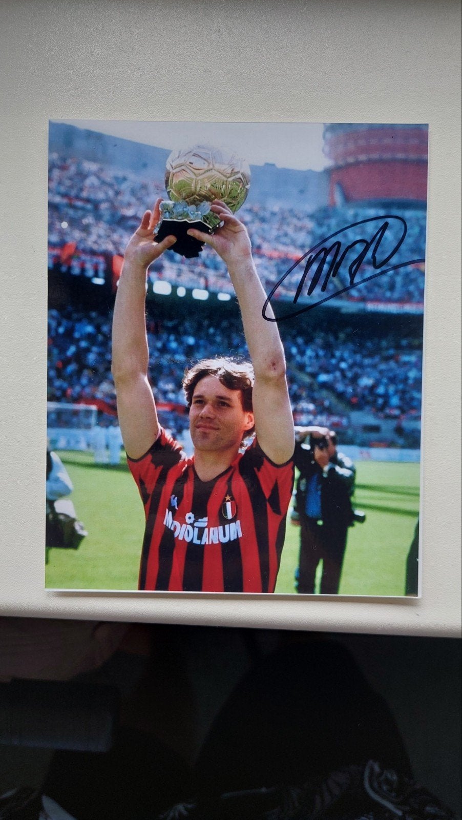 Gesigneerde foto Marco van Basten - AC Milan, Verzenden, Zo goed als nieuw, Buitenlandse clubs, Overige typen