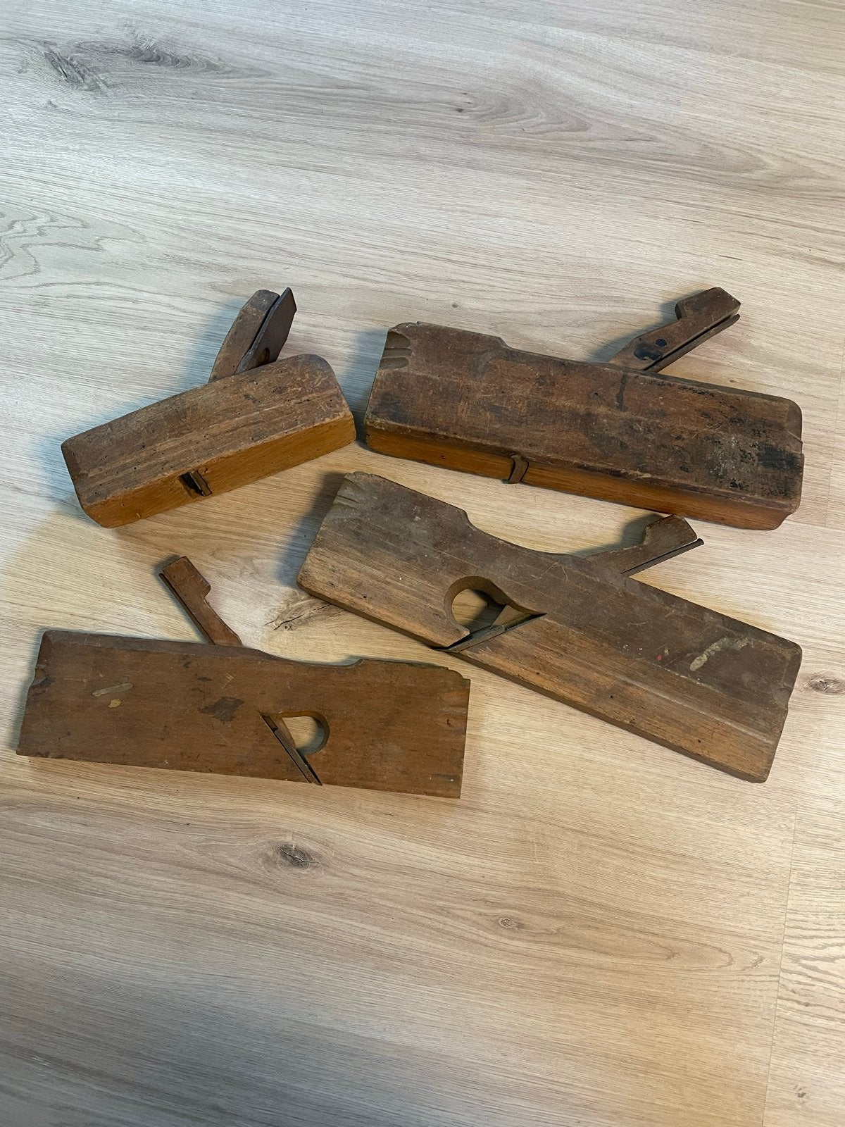 Vintage houten schaven - set van 4, Ophalen of Verzenden