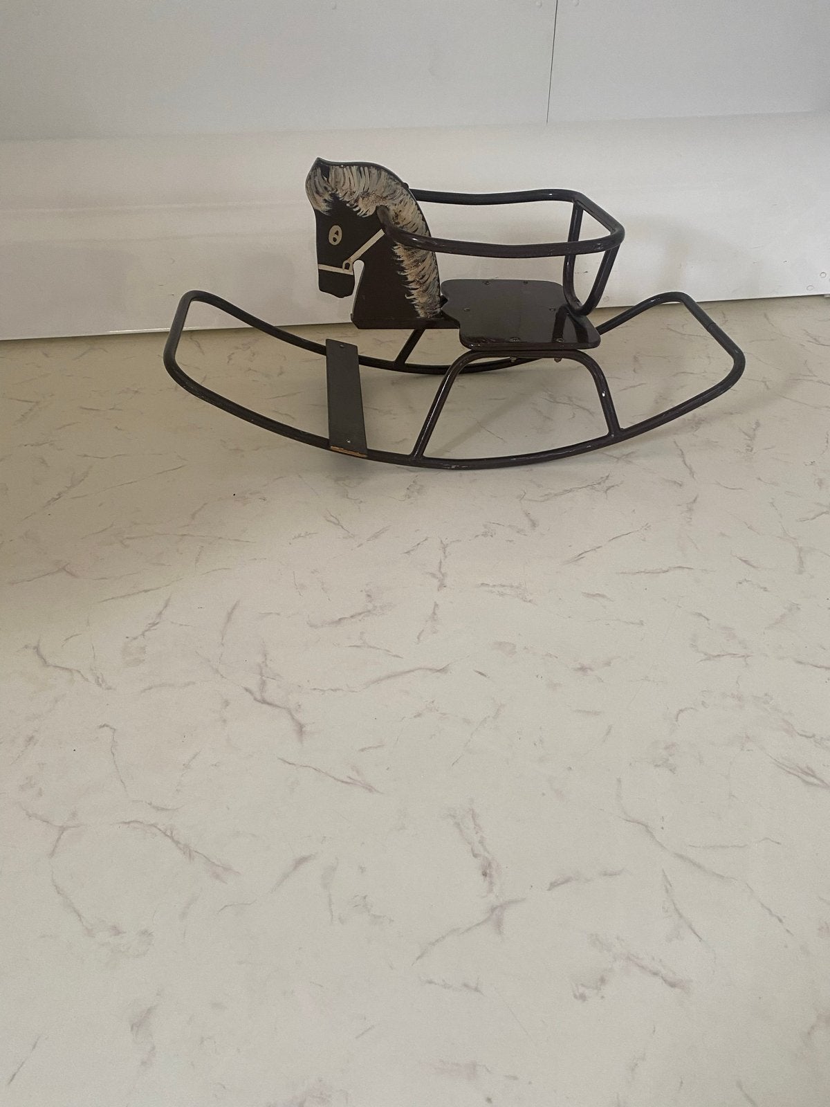 Vintage metal hobbelpaard - Retro speelgoed, Ophalen of Verzenden, Gebruikt