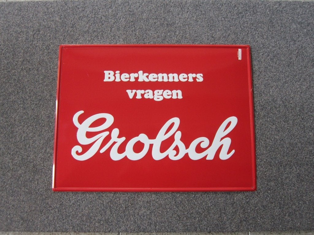 GROLSCH BLIKKEN RECLAMEBORD, Verzamelen, Ophalen, Nieuw, Reclamebord, Plaat of Schild, Grolsch