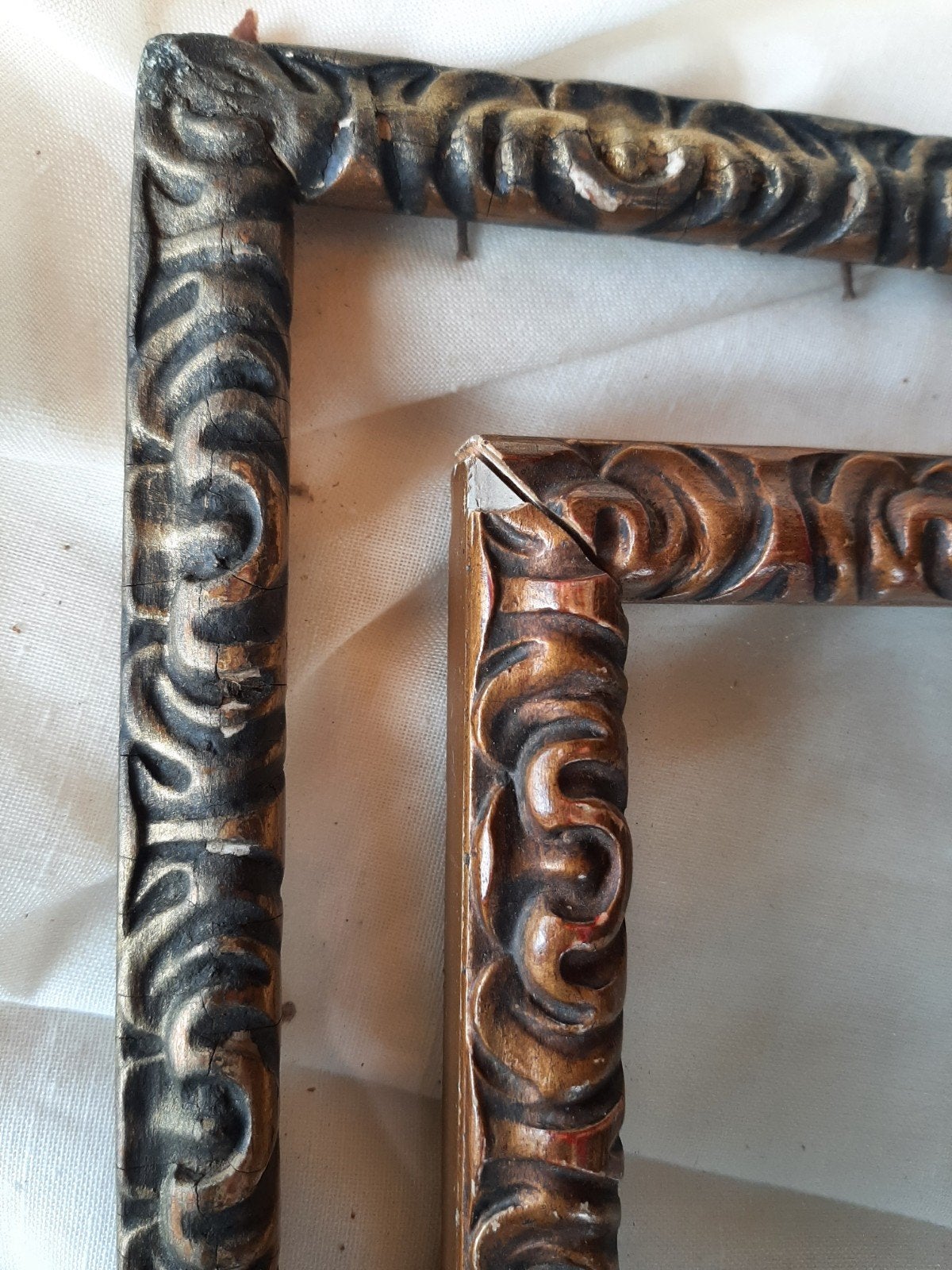 2 oude gouden lijstjes, Antiek en Kunst, Ophalen of Verzenden