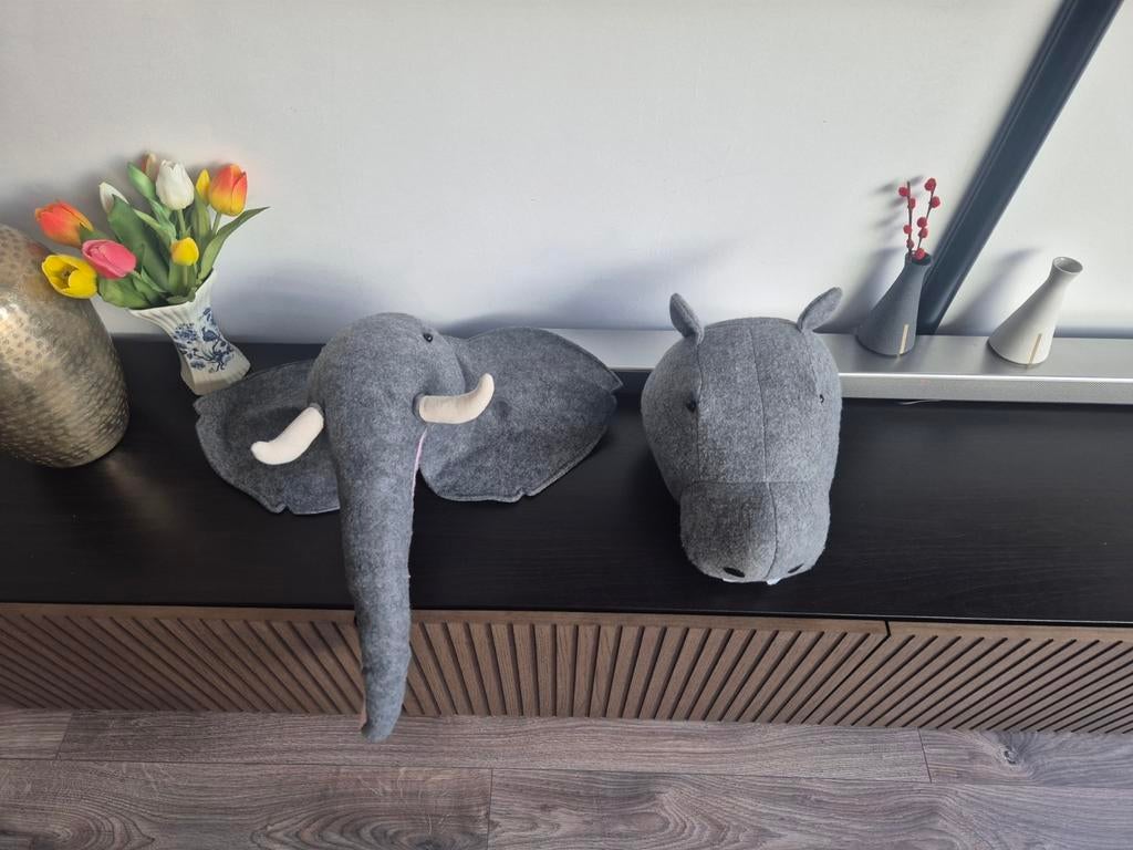 Childhome Olifant & Nijlpaard Muurdecoratie, Ophalen of Verzenden, Zo goed als nieuw, Wanddecoratie