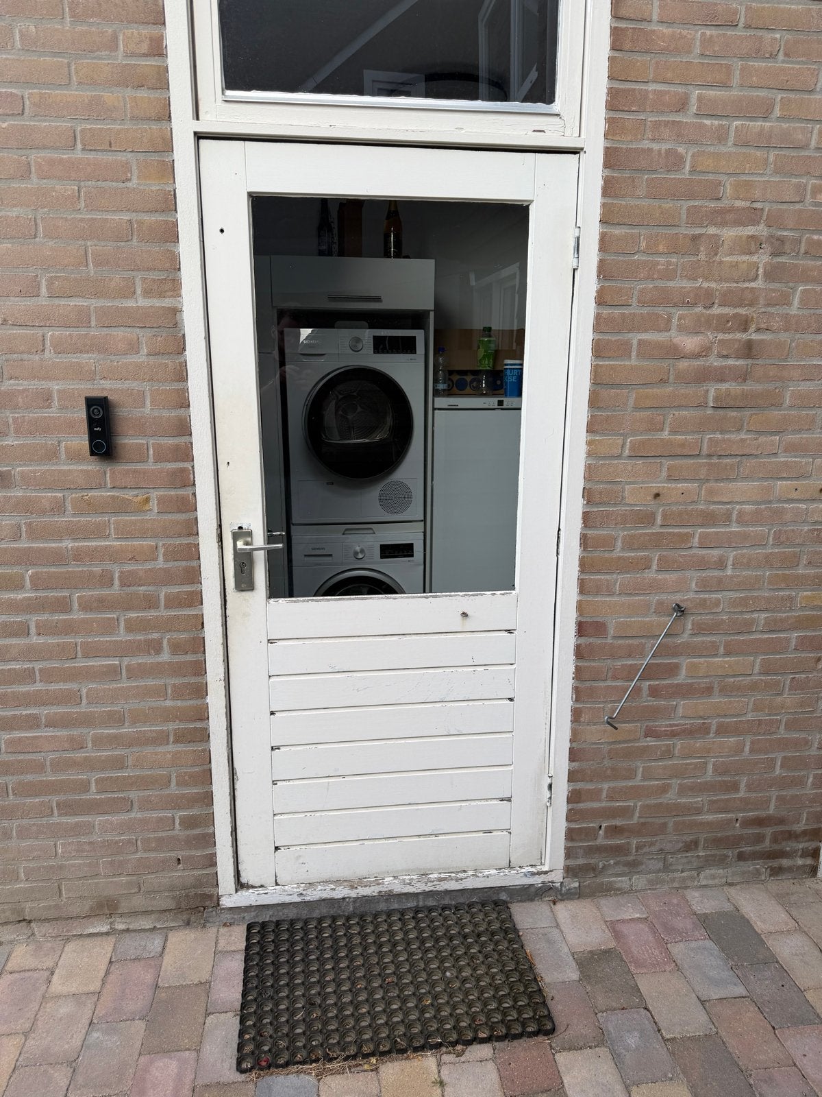 Hardhouten buitendeur enkel glas, knipfunctie - 201x92,5 cm, Doe-het-zelf en Verbouw, Deuren en Horren, Ophalen, Gebruikt, 80 tot 100 cm