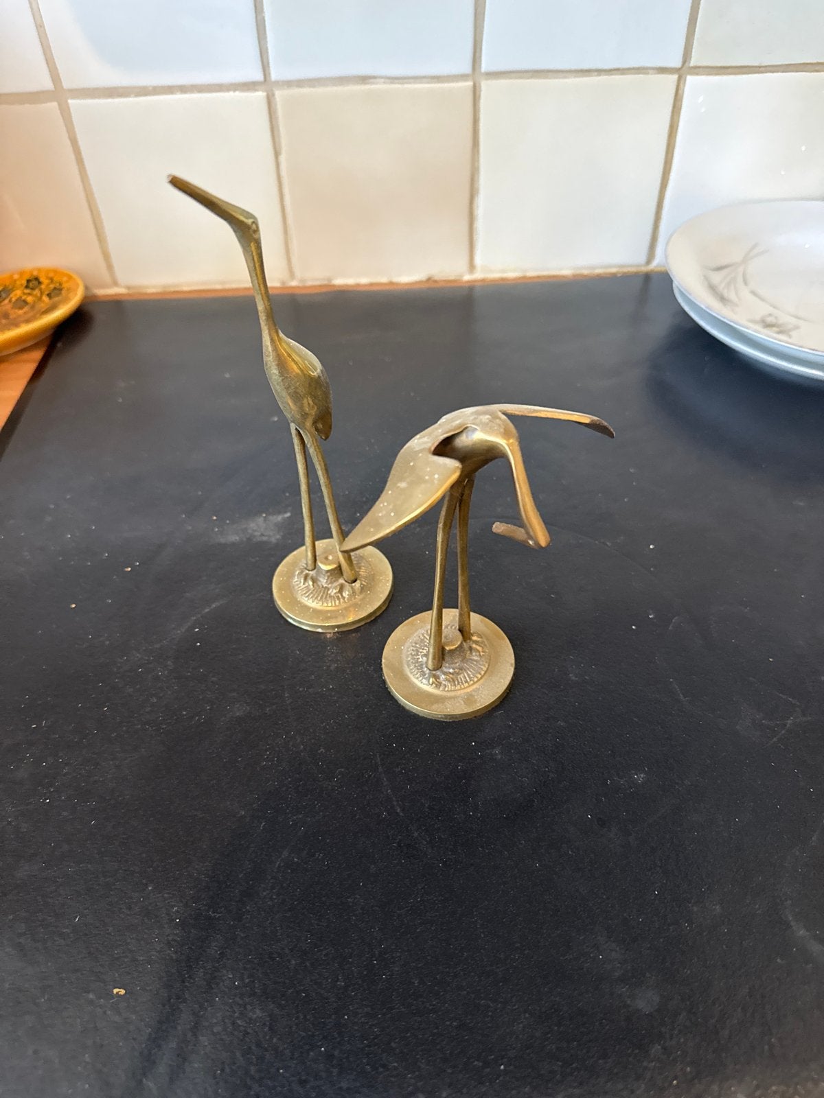 Set van 2 messing kraanvogels - Vintage decoratie, Ophalen