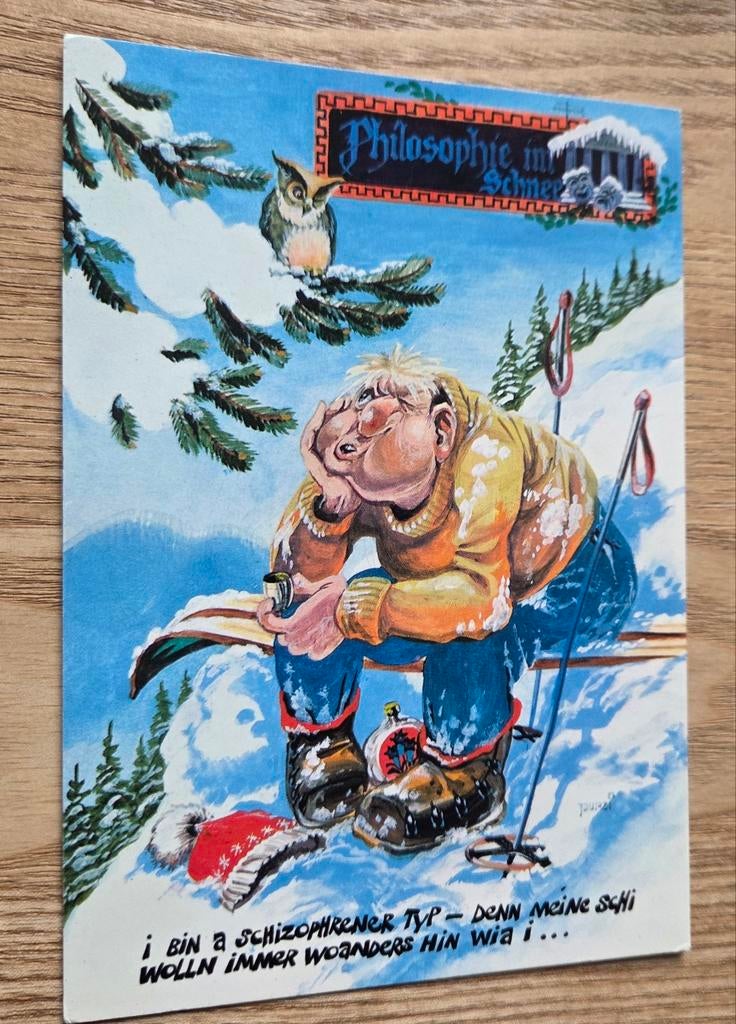 Wintersport humor, Verzenden, 1980 tot heden, Gelopen, Overige thema's