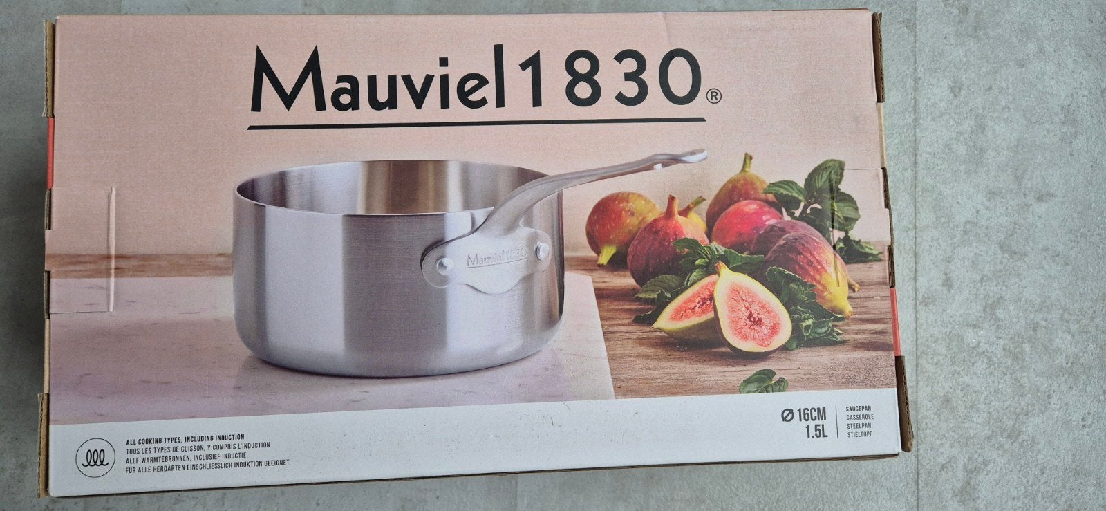 Mauviel 1830 kookpan 16cm 1.5L, Huis en Inrichting, Ophalen of Verzenden, Nieuw, Rvs