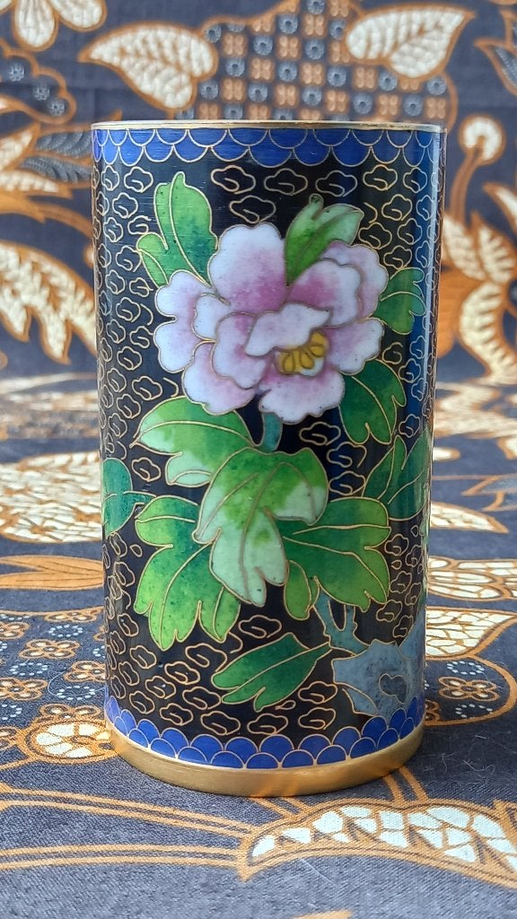 Mooie antieke Chinese penselen houder van cloisonne 10,6 cm., Meerkleurig, China, Ophalen of Verzenden, Handgemaakt