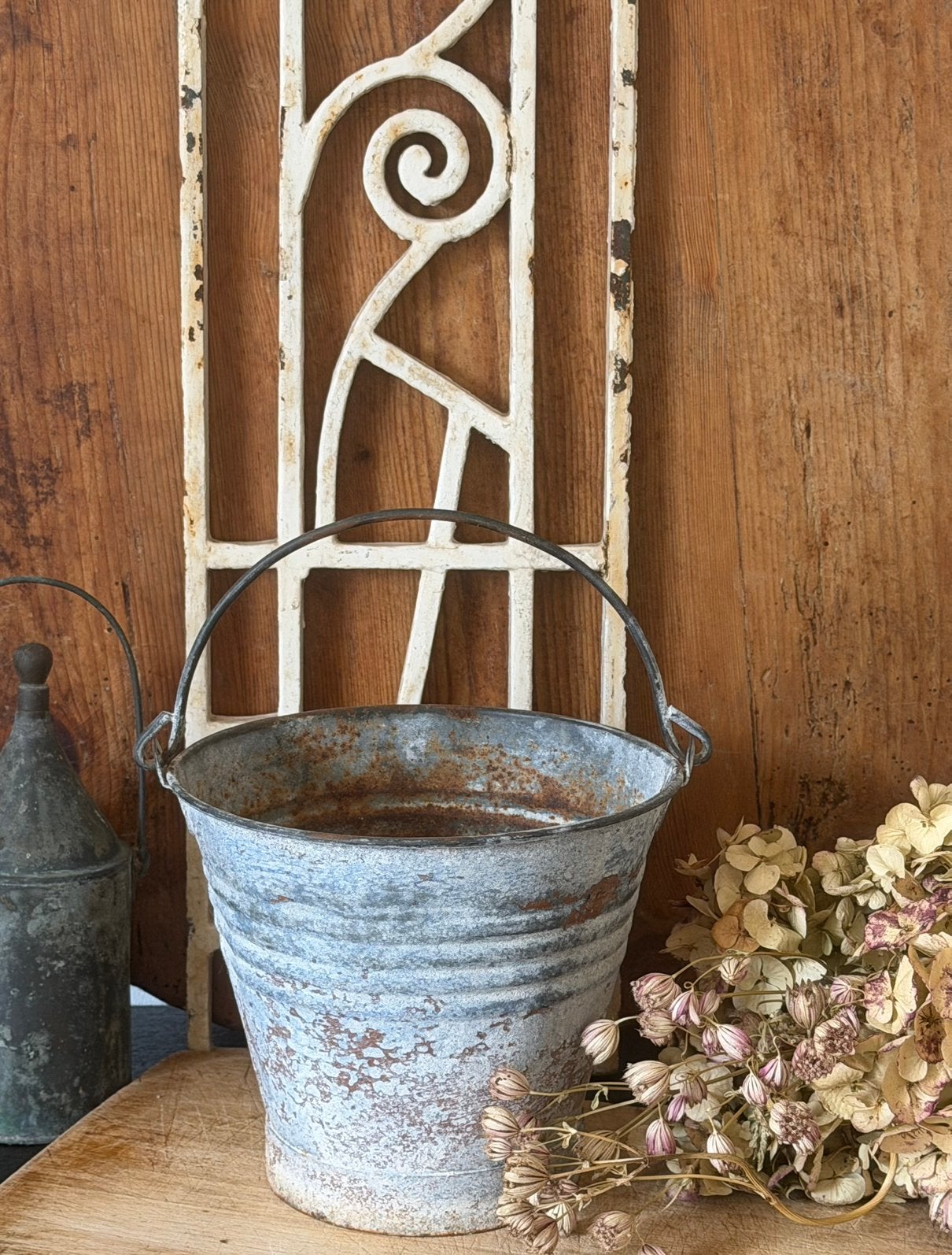 Brocante oud klein zinken emmertje, Ophalen of Verzenden