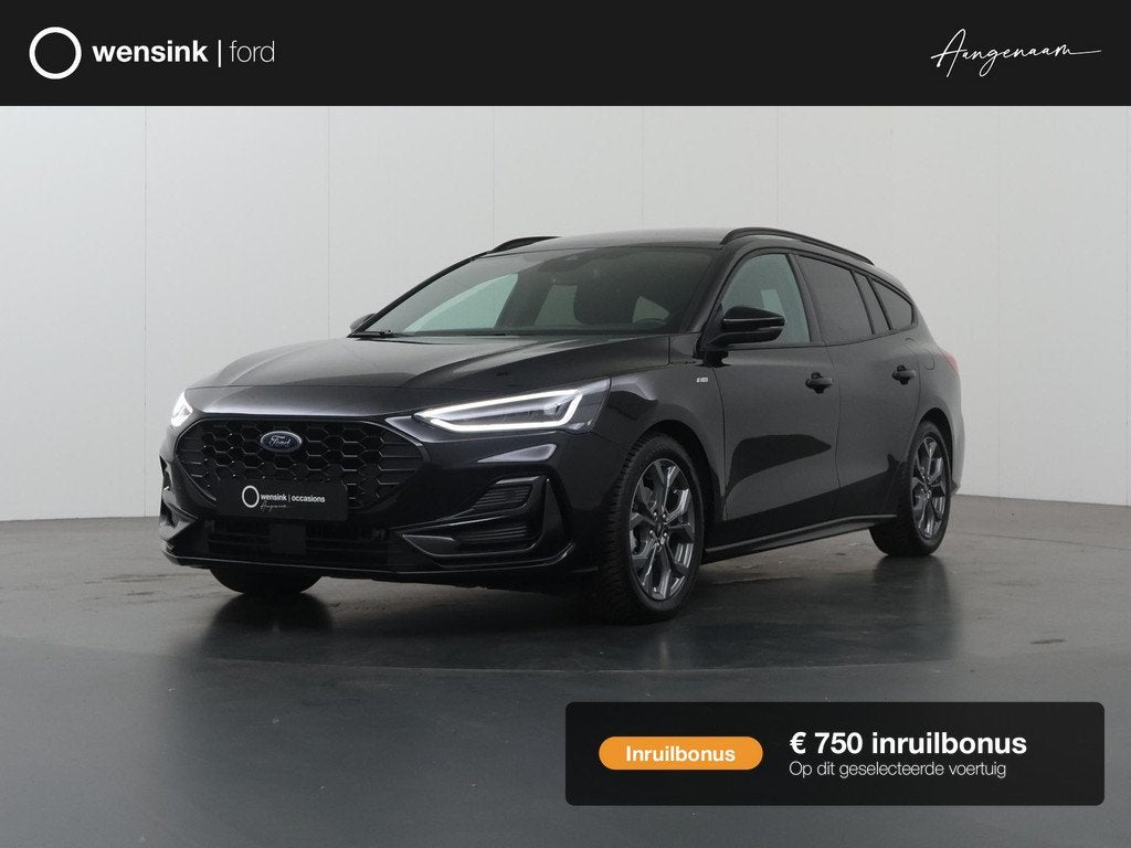Ford Focus 1.0 EcoBoost Hybrid ST Line X | Afneembare Trekha, Stof, Gebruikt, Zwart, 155 pk