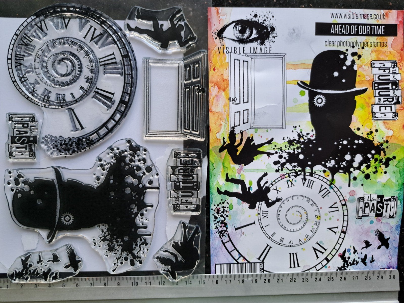 VISIBLE IMAGE STEMPEL AHEAD OF OUR TIME ART JOURNAL KAARTEN, Ophalen of Verzenden, Zo goed als nieuw, Clearstamp