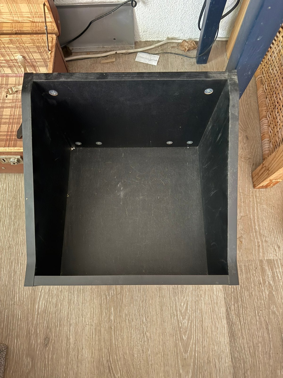 LP-houder zwart, op wieltjes, Doe-het-zelf en Verbouw, Kratten en Dozen, Ophalen, Gebruikt, Minder dan 50 cm, Minder dan 40 cm