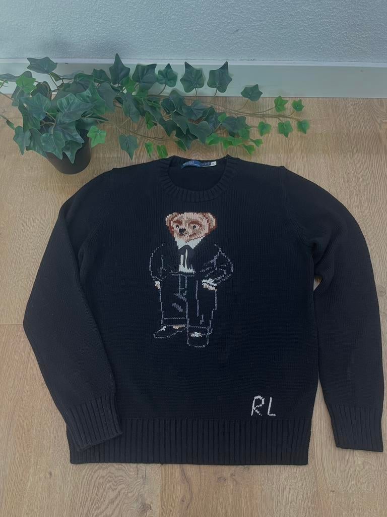 Ralph Lauren polo bear sweater zwart, Kleding | Heren, Truien en Vesten, Verzenden, Zo goed als nieuw, Zwart