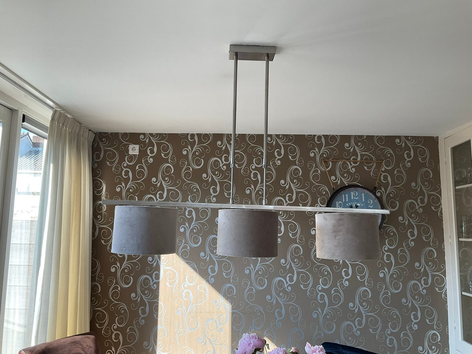 Hanglamp met 3 lampen, Ophalen, Gebruikt, Overige materialen, Modern/strak