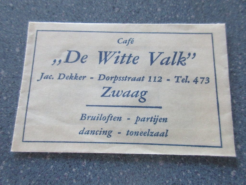 Zwaag, café De Witte Valk, Verzenden
