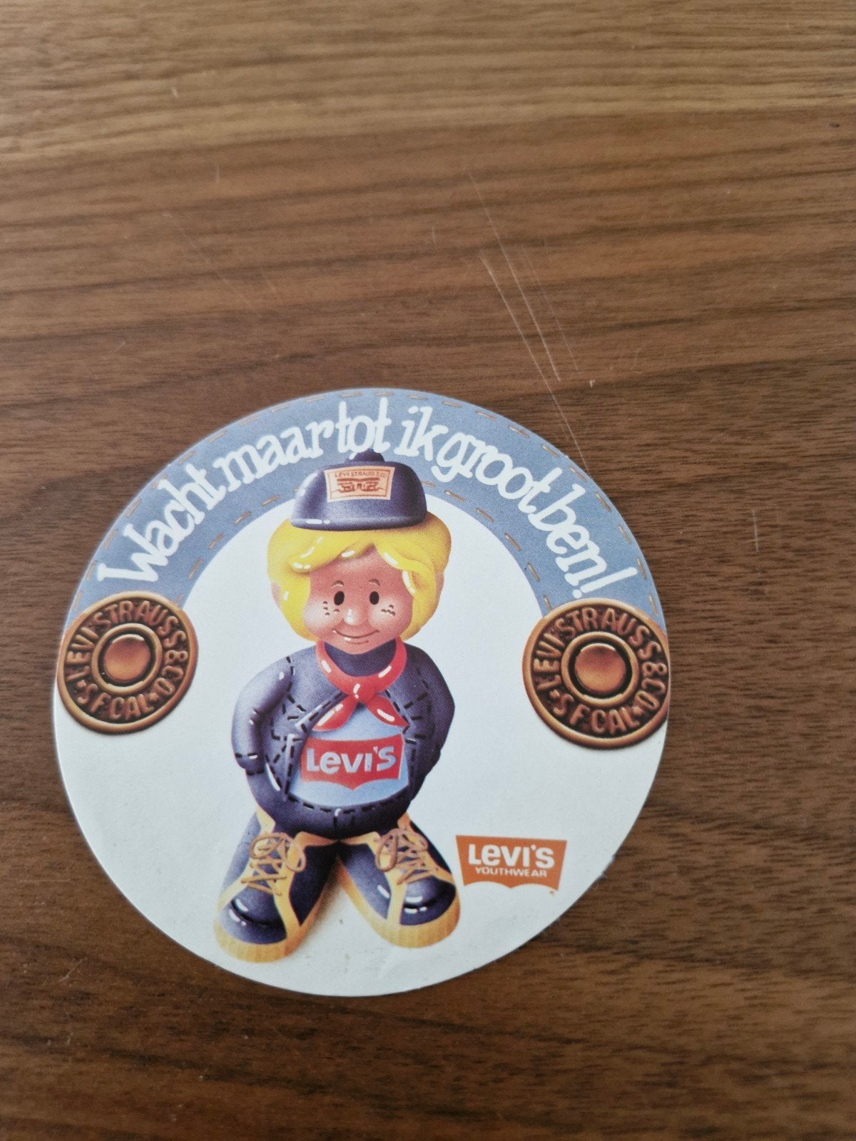 11394 Vintage Levi's Sticker - Wacht maar tot ik groot ben!, Ophalen of Verzenden, Gebruikt, Merk